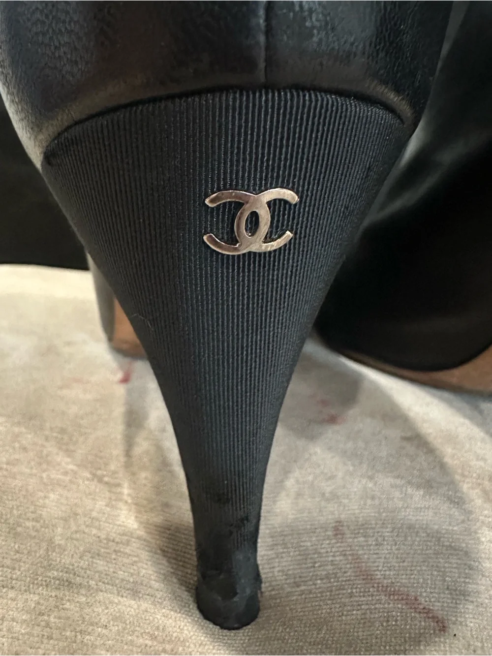 CHANEL Black Leather Ankle Booties